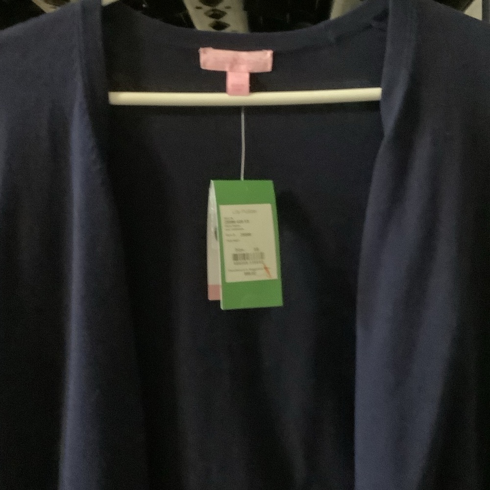 Lilly Pulitzer True Navy Cardigan, open‎ front, XS, new